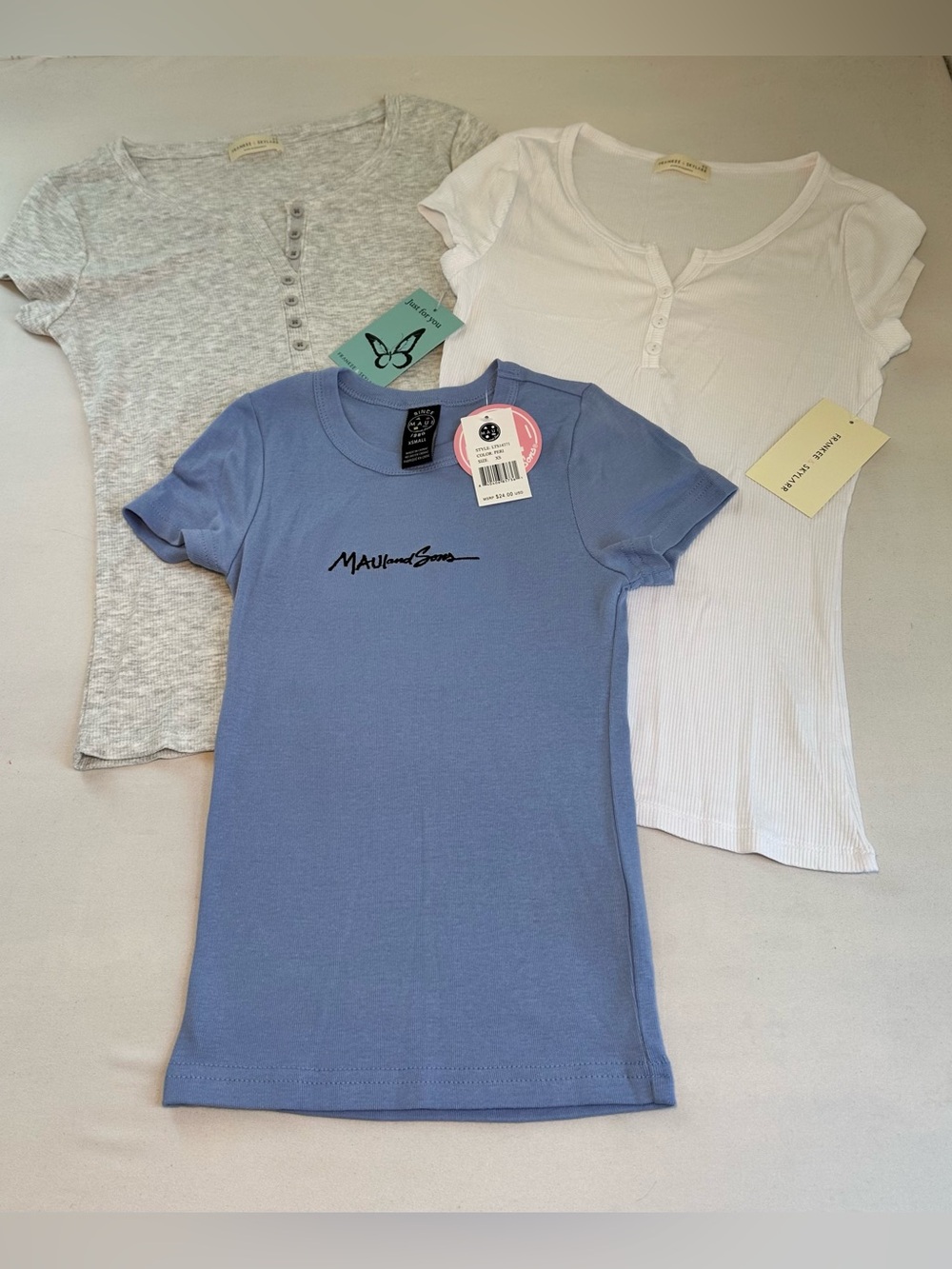 Maui and Sons Lavender Blue Logo Scoop Tee